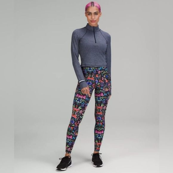NWT Lululemon Sz2 Swift Speed HR Tight 28" Legging in Flowerscope Black Multi - Picture 1 of 13